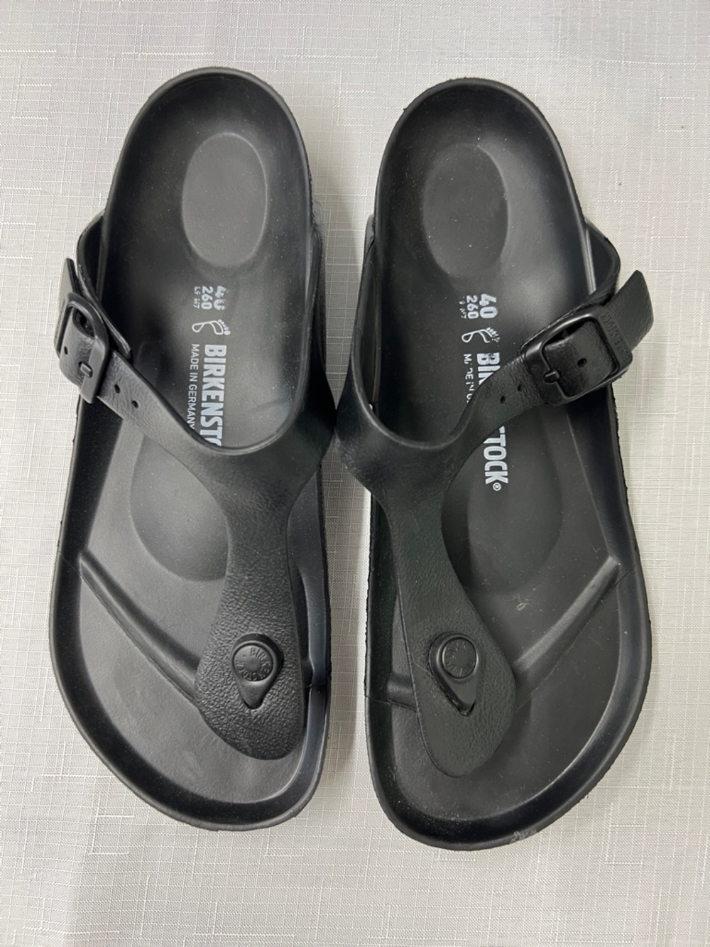 Birkenstock Black EVA Thong Sandals - Gizeh Style